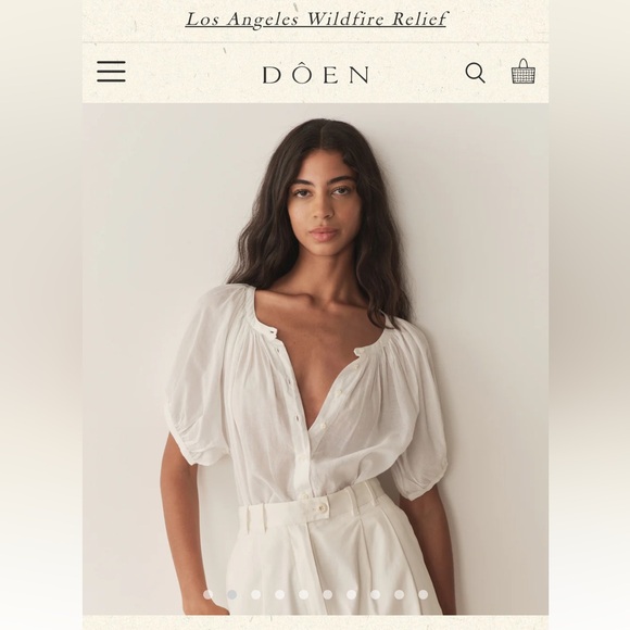 Doen Jane Top Size XXL White Sand Cotton NWOT - Picture 5 of 10